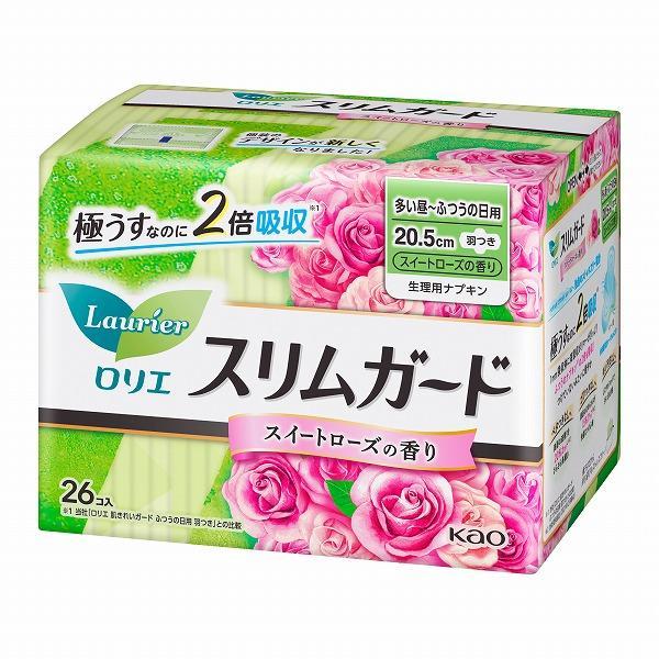 《花王》 ロリエ スリムガード スイートローズの香り 多い昼&amp;#12316;ふつうの日用 羽つき 2...