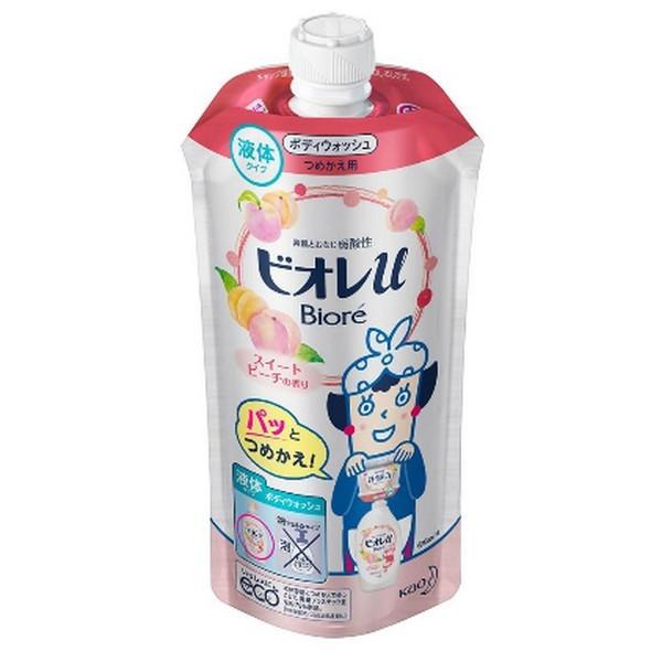 《花王》 ビオレu スイートピーチの香り つめかえ用 340mL 返品キャンセル不可