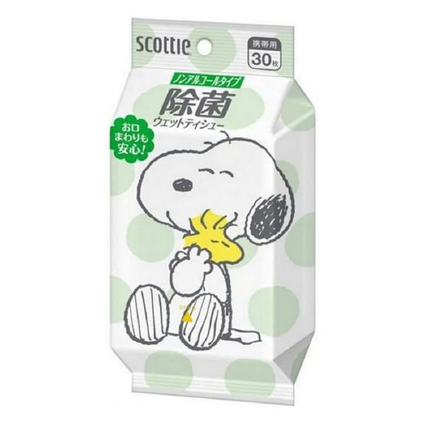 日本製紙(株) スコッティ ウェットティシュー 除菌 ノンアルコールタイプ スヌーピー 30枚