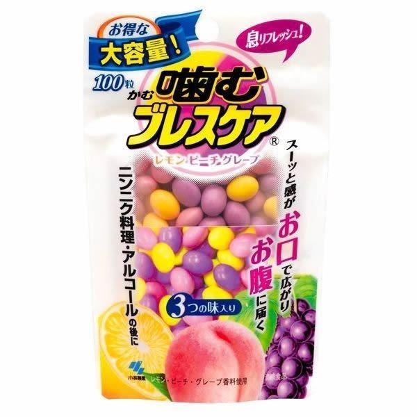 小林製薬(株) 噛むブレスケア パウチアソート レモン・ベリー・グレープ (100粒)