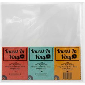 Invest In Vinyl 100 クリアプラスチック保護LPアウタースリーブ 3ミルビニールレコードスリーブアルバムカバー 12. 並行輸入｜aozoraichiba1968