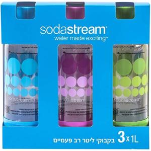 Original Sodastream Three Pack 1 Liter Carbonating Bottles - Lasts 2 並行輸入｜aozoraichiba1968