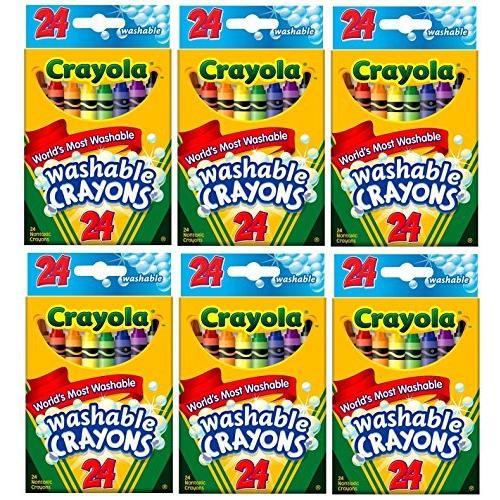 Crayola 水で落とせるクレヨン 24色 6-Packs CR-52-6924-6 並行輸入