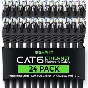 GearIt 24本セット  Cat6 準拠 LANケーブル/イーサネットパッチケーブル 1.8m ...