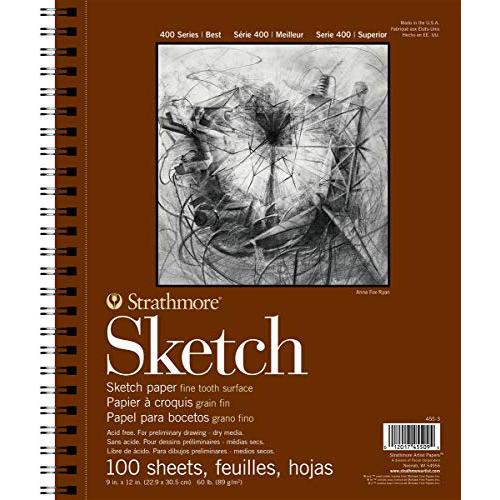 Strathmore Spiral Sketch Book 9X12-100 Sheets 並行輸入