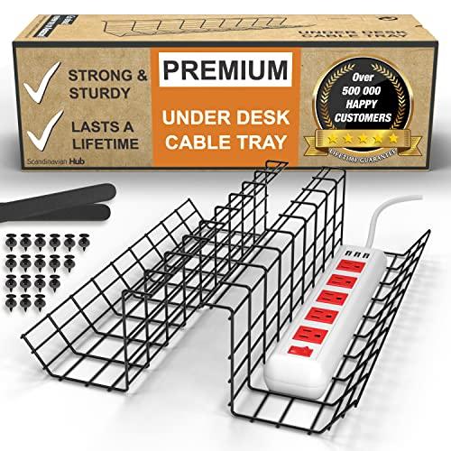 Under Desk Cable Management Tray - Cable Organizer...