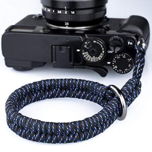 カメラリストストラップ デジタル一眼レフカメラ用 クイックリリースカメラハンドストラップ 安全なコネクター付き  ブルー  16 inc 並行輸入