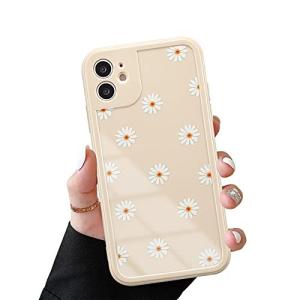 ZTOFERA TPUバックケース iPhone 12 6.1インチ用 デイジーパターン 光沢のあるソフトシリコンケース かわいい女の子用ケース スリ