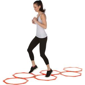 Orange  50cm Hexagonal Speed & Agility Training Rings  Set of 6 With Carry