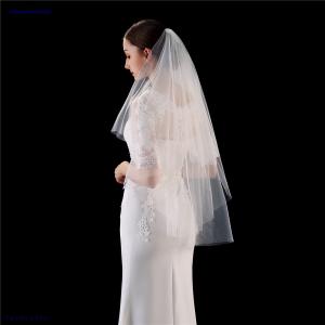 ウエディングベール 結婚式 教会挙式用 パーティー 花嫁 ヴェール ウェディングドレス 撮影 コーム付き ベールダウン可 2層 披露宴 ウェディング小物 二次会