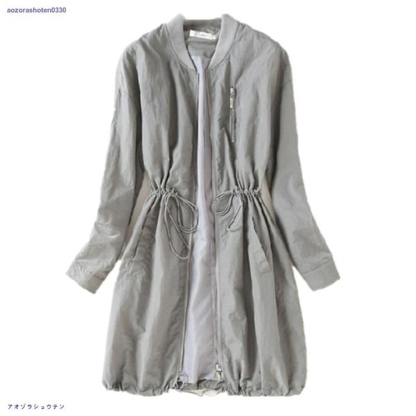 スプリングコート レディース トレンチコート ノーカラー 羽織 薄手 春 秋 サマージャケット 春服...