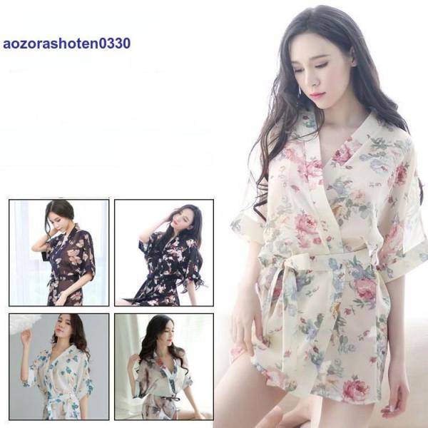 バスローブ レディース 女性 春夏 セクシー 薄手 パジャマ ルームウエア ナイトガウン 部屋着 寝...