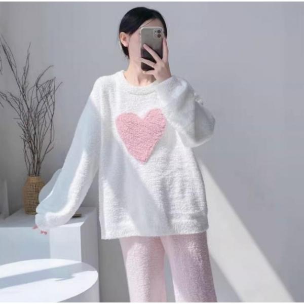 パジャマ ルームウェア レディース 秋冬 モコモコ 長袖 パジャマ フランネルルームウェア フレア ...