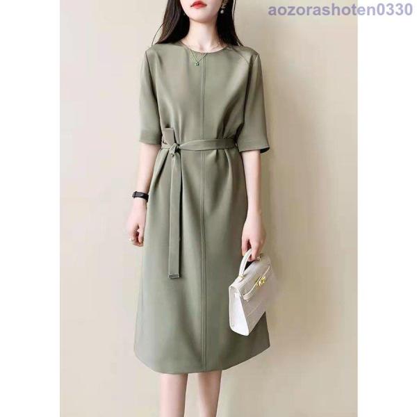 ワンピース レディース 40代 夏 ワンピース 半袖 Aライン 膝丈ワンピース フォーマルワンピ オ...