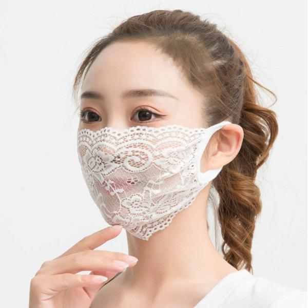 マスク 洗える おしゃれ 個包装 6枚入り レース レディース　2層 マスク ファッションマスク 息...