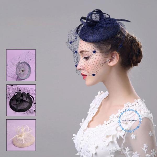 帽子 レディース　カクテルハット トーク帽 礼装帽子  おしゃれ  チュール ヘッドドレス　お嫁さん...