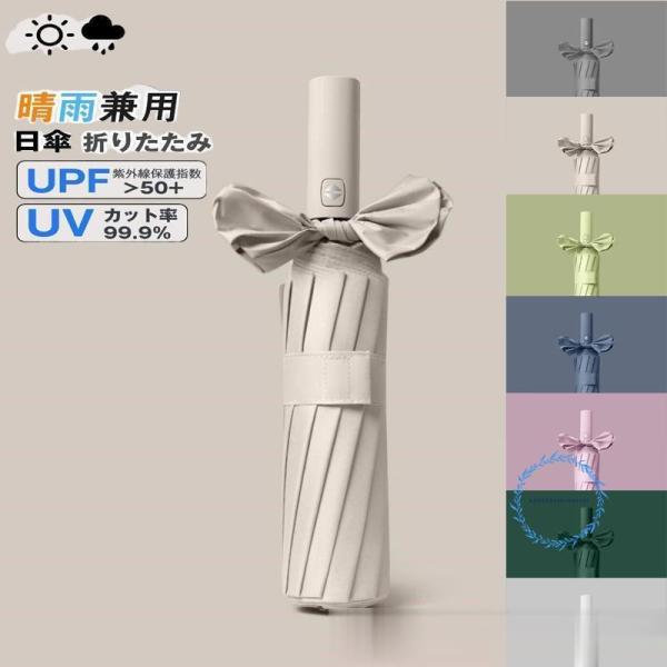 日傘 遮光率100% 折りたたみ傘 12本骨 晴雨兼用 完全遮光 自動開閉 UVカット 大きい レデ...