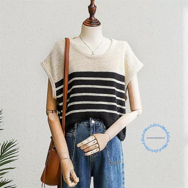 サマーニット ニット ボーダー レディース トップス プルオーバー セーター ライトニット 夏ニット...