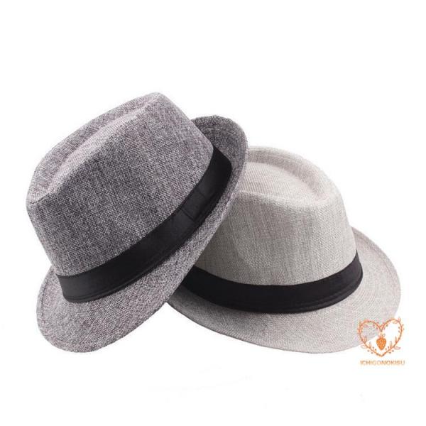 中折れ帽 中折れハット パナマ風ハット メンズ 帽子 ハット 秋夏 日焼け防止 日よけ 58cm