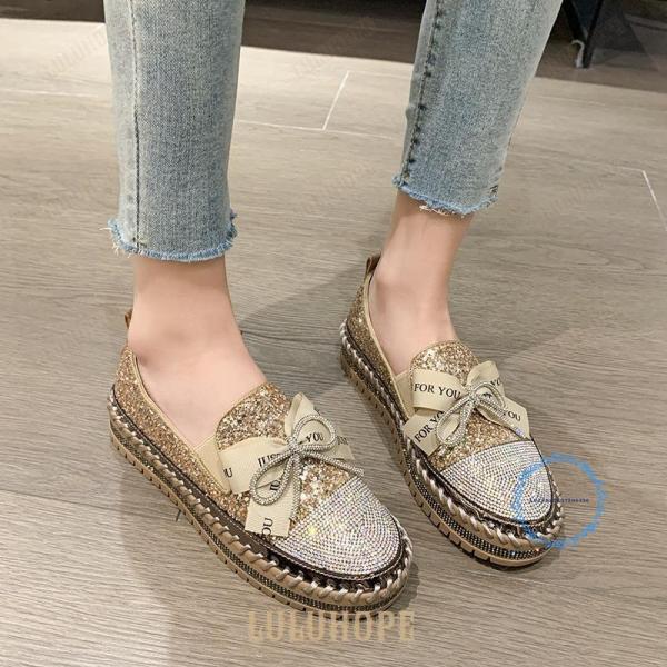 スリッポン 厚底スニーカー 厚底 レディース 軽量 リボン カジュアル シューズ  レース 花柄 靴...