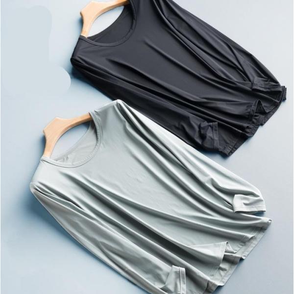 ゴルフ 接触冷感 長袖 メンズ インナー ゴルフウェア UVカット 接触冷感 夏 アンダーウェア 薄...