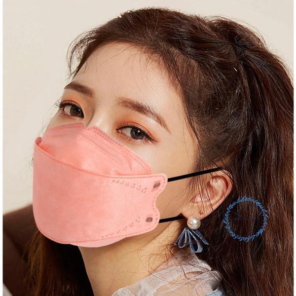 マスク 快適 50枚 立体マスク カラーマスク 小顔マスク 4層構造 ３Dマスク 不織布 個別包装 ...