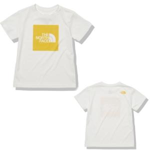 ノースフェイス (THE NORTH FACE) Tシャツ ショートスリーブカラードスクエアロゴティー   ジュニア キッズ（22ss) ホワイト×サミットゴールド NTJ32252-WS｜aozoraya-sp