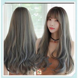 ウィッグ ロング 自然 フルウィッグ ウイッグ セミロング グラデーション ウルフ 姫髪 レイヤー ミディアム 黒髪 医療用 金髪 かつら
