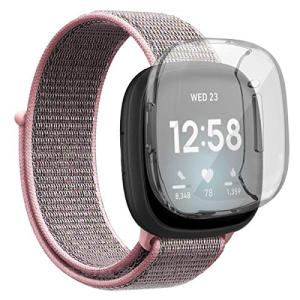 monoii 保護ケースセット Fitbit versa3 fitbit sense 交換 ベルト ナイロン フィットビット ヴァーサ 3 対応 バン