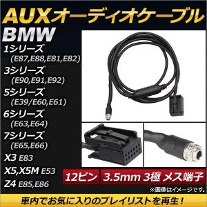 AP AUXオーディオケーブル 12ピン 3.5mm 3極 メス端子 AP-EC148 BMW X5,X5M E53 2000年〜2007年｜apagency02