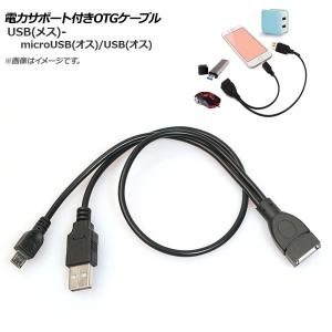 AP 電力サポート付きOTGケーブル Android汎用 microUSB (オス) -USB (オス) USB (メス) AP-UJ0452の商品画像