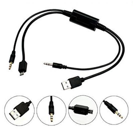 USB 3.5mm オーディオ ジャック AUX アダプタ IDRIVEインタフェースリードコードへ...