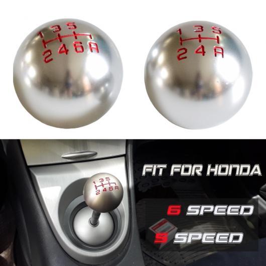 シルバー ギア シフト ノブ 5/6速 スティック レバー 適用: ホンダ シビック シティ FD2...