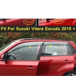 ウインドウ バイザー 日よけ レイン デフレクター ガード カバー トリム 4ピース 適用: スズキ ビターラ エスクード 2015-2019 保護 AL-PP-4312 AL