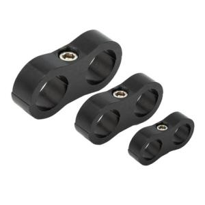 アクセサリー ダブル-ホール 編み込み オイル パイプライン クランプ ビレット アルミニウム ワイヤー セパレーター HLC-AN6/AN8/AN10 ブラック AL-PP-8303 AL