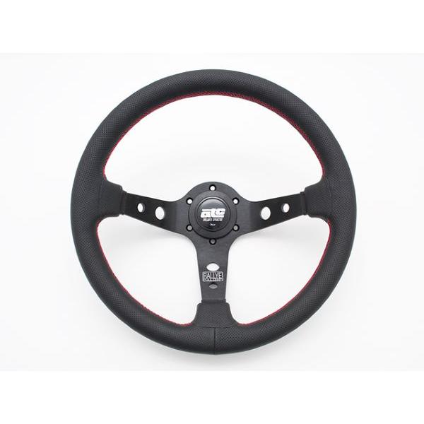 ATC(エーティーシー) ステアリング ラリーコーン95 ブラックエアレザー×レッドステッチ 33φ...