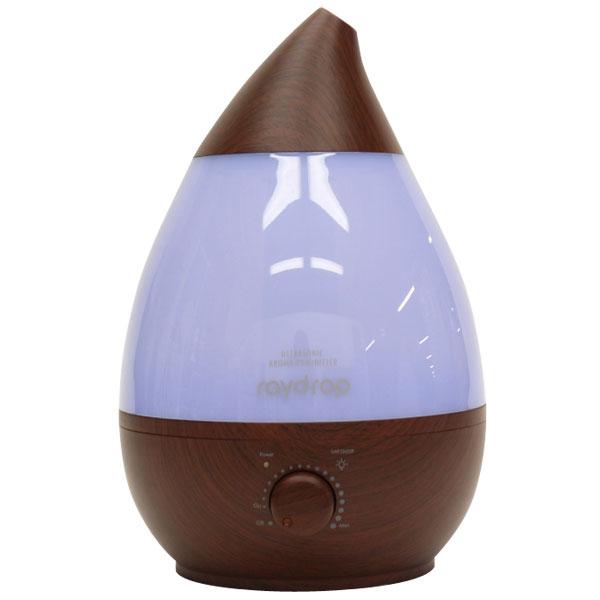 HIRO 超音波加湿器 レイドロップ ダークブラウン 木造和室3〜5畳/プレハブ洋室6〜8畳 上部給...