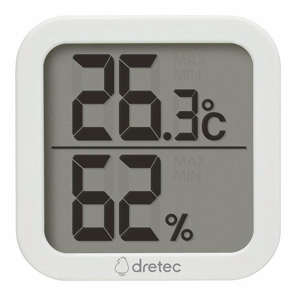 ドリテック(dretec) デジタル温湿度計 クラル ホワイト O414WT(BOVW801)