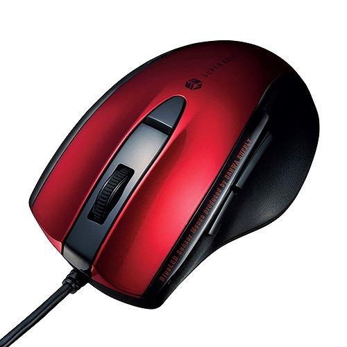 サンワサプライ(Sanwa Supply) 静音有線ブルーLEDマウス レッド MA-BL168R(...