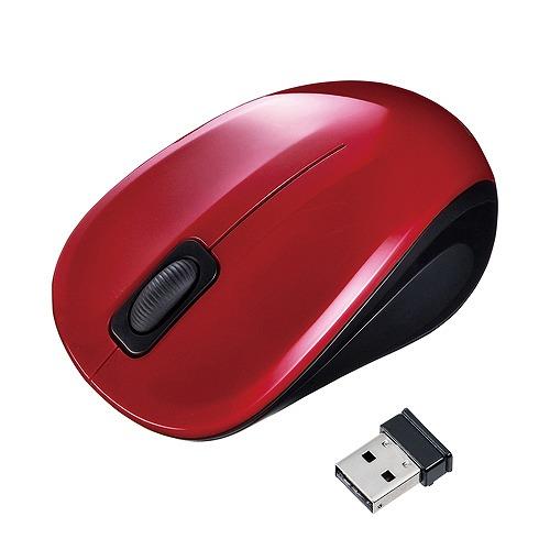 サンワサプライ(Sanwa Supply) 抗菌・静音ワイヤレスブルーLEDマウス レッド MA-W...