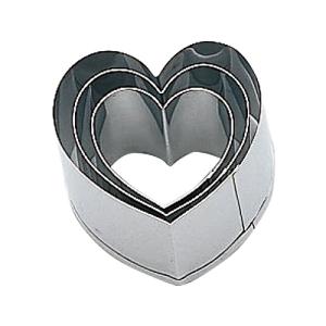 野菜抜型 ハート3P(小 中 大) 手造り 業務用 (036374-002)