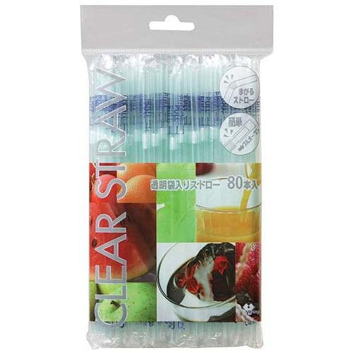 やなぎプロダクツ ストロー 19cm 透明袋入 入数：1セット(80本入) ST-003(EST43...