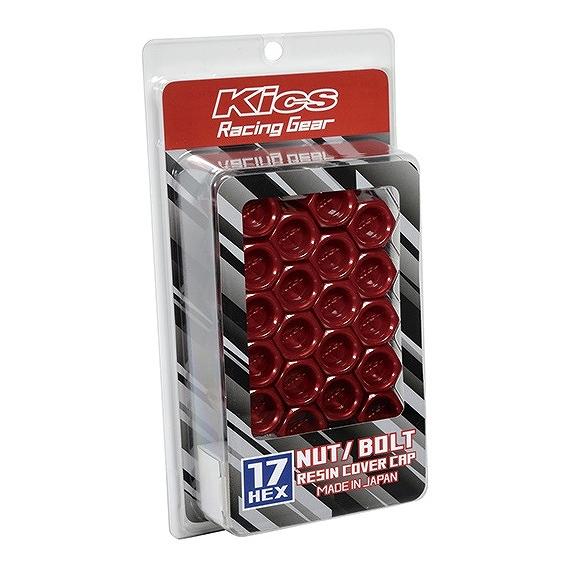 協永産業/KYO-EI 樹脂製カバーナットキャップ Kics レッド 17HEXナット＆ボルト用 入...