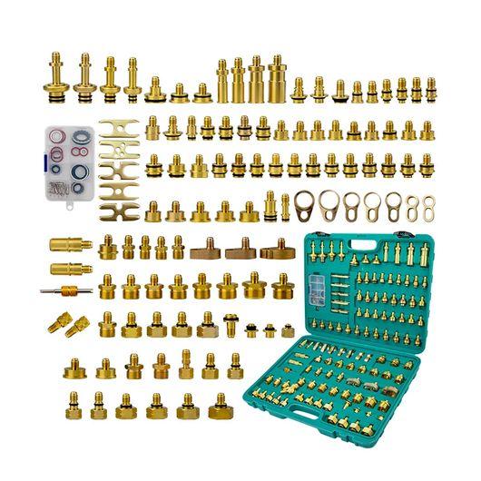 自動車 エアコン リーク テスト アダプタ リーク 検出 リペア 真鍮 キット 114ピース 適用:...