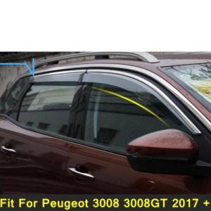 レイン シールド デフレクタ トリム ウインドウ バイザー プロテクター カバー 4ピース 適用: プジョー/PEUGEOT 3008 3008GT 2017-2022 AP-ALP4376 AL