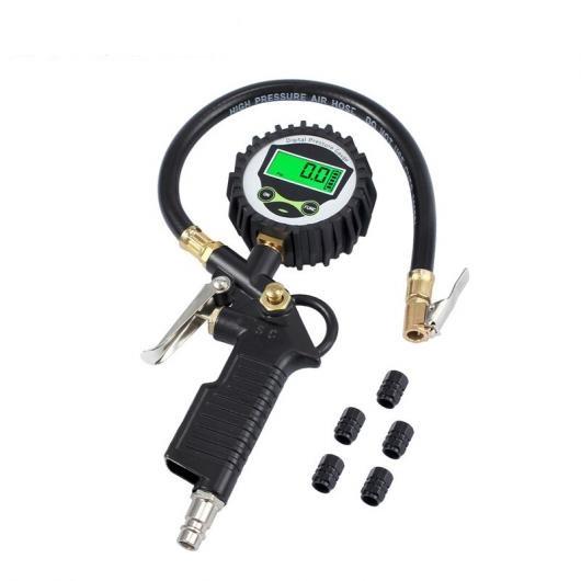 デジタル タイヤ空気圧 計 0-220PSI 0-14BAR 0-11400KPA 5 ブラック バ...