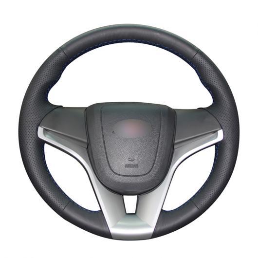 ステアリングホイールカバー 編み上げタイプ ブラック PUレザー 適用: シボレー クルーズ アベオ...