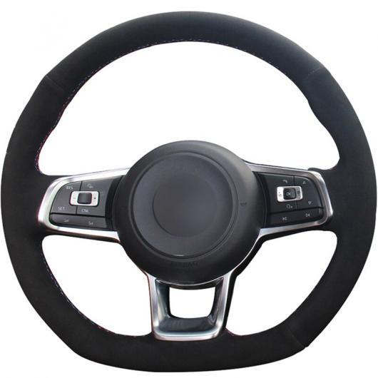 ステアリングホイールカバー 編み上げタイプ ブラックスウェード 適用: フォルクスワーゲン ゴルフ ...