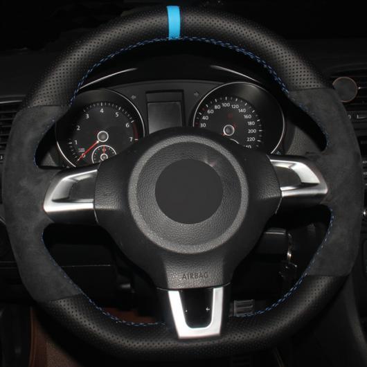 ステアリングホイールカバー 編み上げタイプ スウェード レザー 適用: フォルクスワーゲン ゴルフ ...