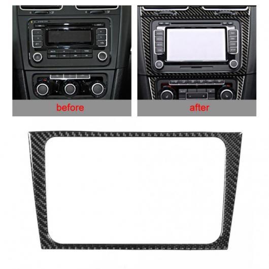 カーボンファイバー インテリア CD パネル フレーム トリム ステッカー 適用: R MK6 20...